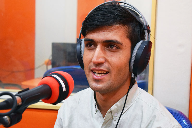 student during recordiing